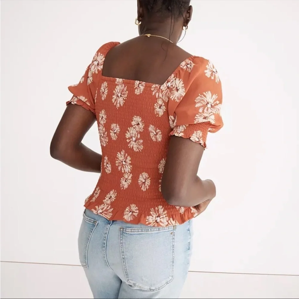 Madewell Women's (Re)Sourced Georgette Lucie Puffed Sleeve Top NWT Size XL